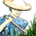 锄草 weeding