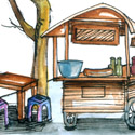 咖啡摊,咖啡档口 coffee stall