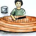 油漆舢舨 paint sampan