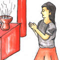 拜香,上香,烧香 burn incense
